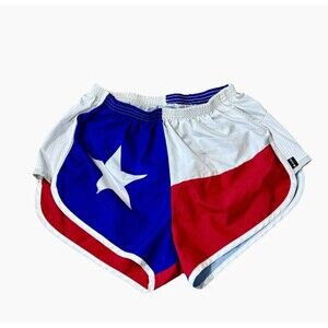 BOA Texas Flag Running Shorts USA Star Red White Blue Womens Medium